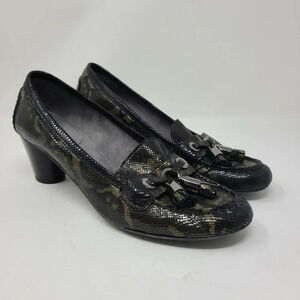 Stuart Weitzman Camouflage Print Loafer Heels 7.5